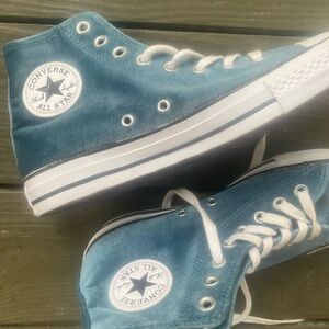 Converse Blue Velvet High-Top Sneakers